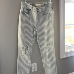 American eagle striped mom jeans